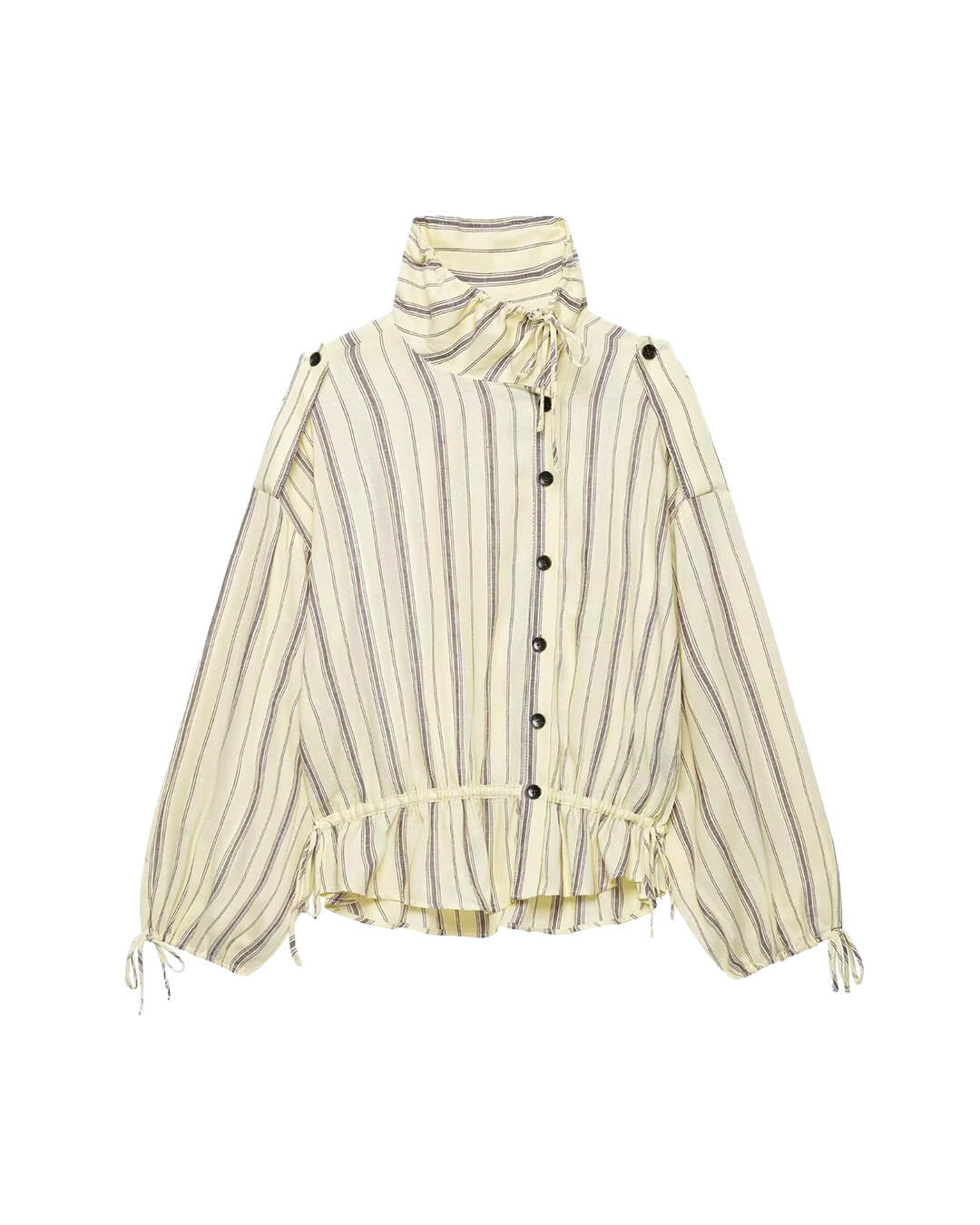 ZEYA - Melanie Striped Stand Collar Jacket