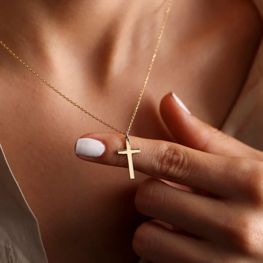 ZEYA - Melinda Necklace - Stainless Steel Cross Pendant with Adjustable Chain