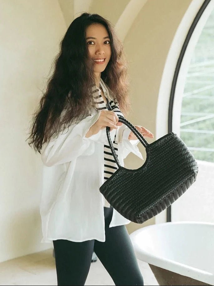 ZEYA - Melisande Woven Leather Tote Bag