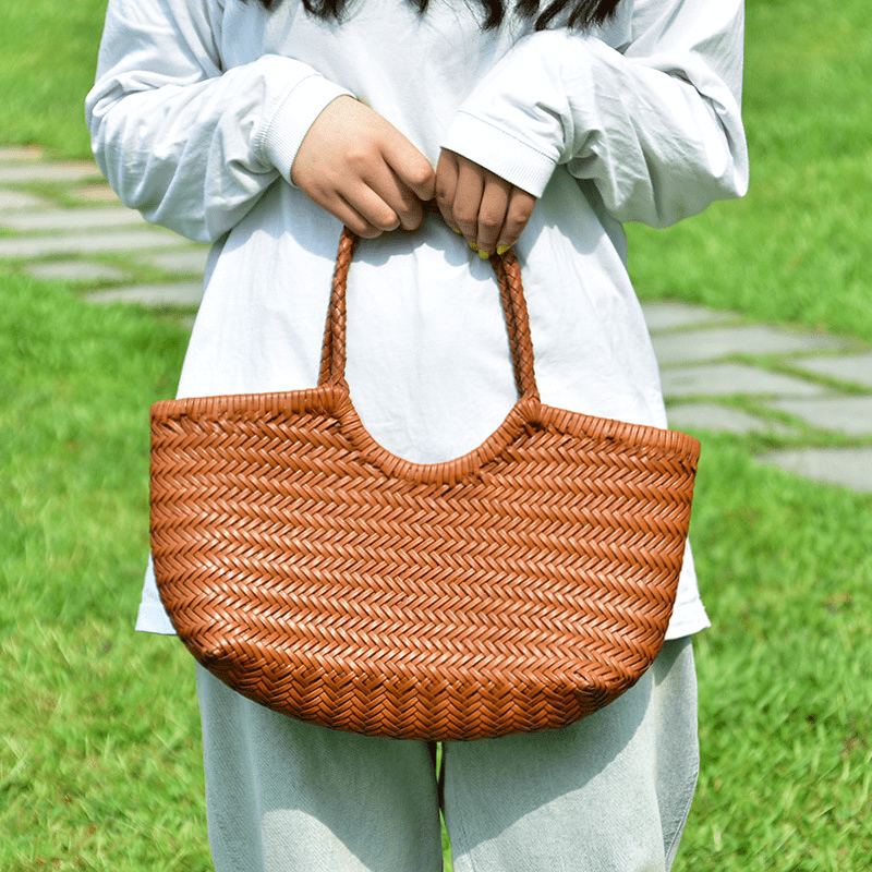 ZEYA - Melisande Woven Leather Tote Bag