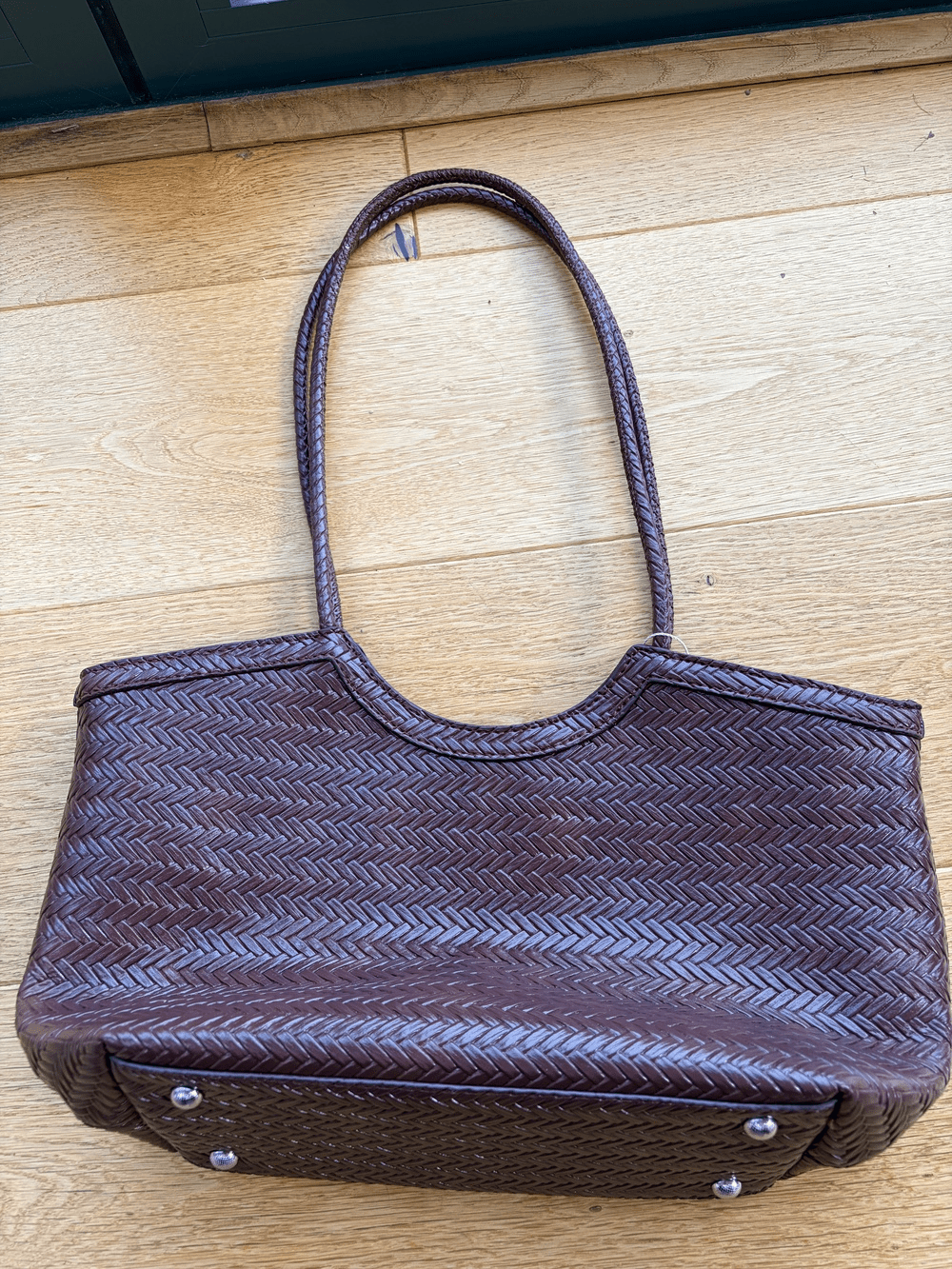Leona Woven Faux Leather Bag