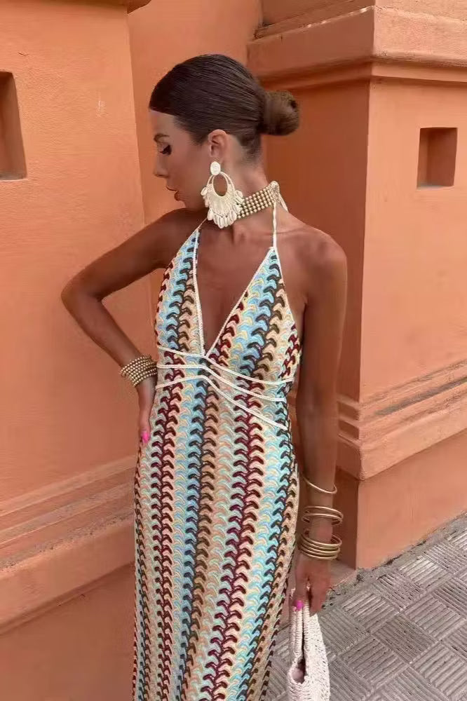 Vestido suéter Mila de punto y crochet