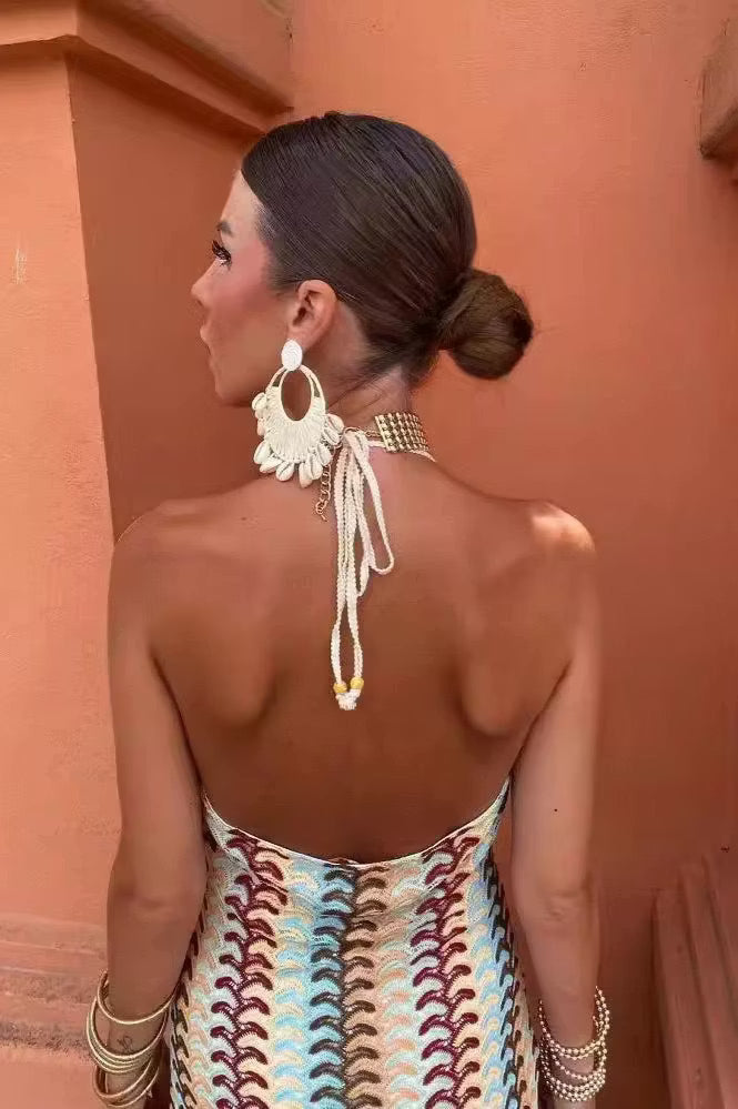 Vestido suéter Mila de punto y crochet