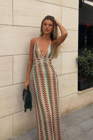 Vestido suéter Mila de punto y crochet