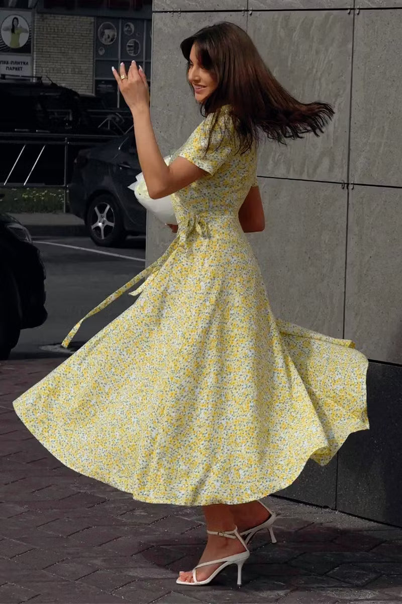 Miranda vestido envolvente floral
