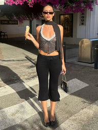 Pantalones capri negros Moira