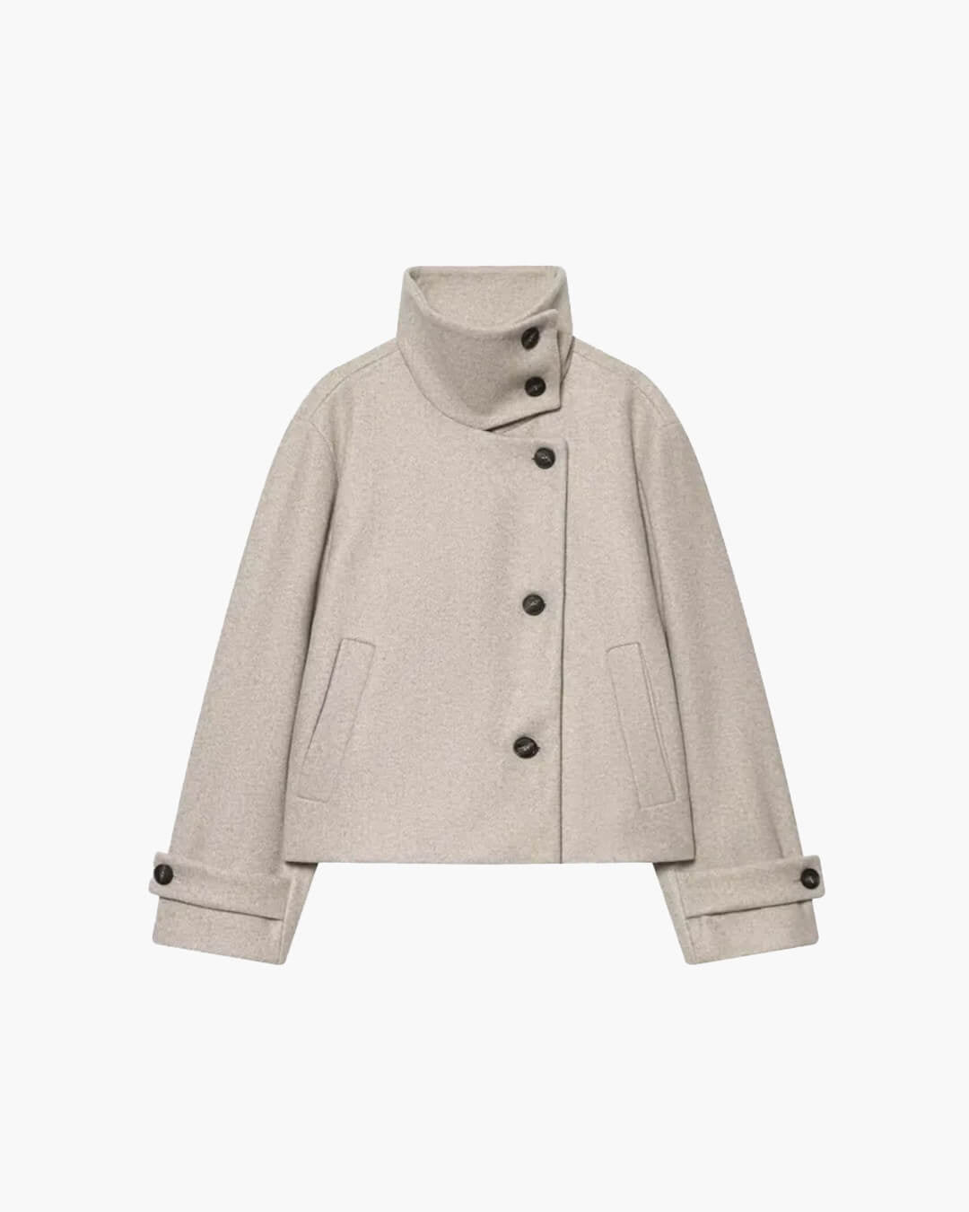ZEYA - Monica Rose Buckle Stand Collar Coat