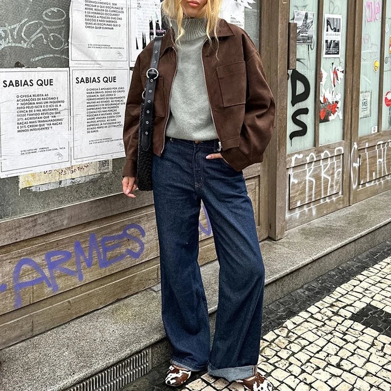 ZEYA - Nada Suede Bomber Jacket