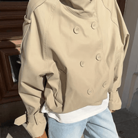 Chaqueta corta tipo trench Natalie con cuello alto