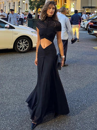 Agatha vestido maxi bodycon fruncido