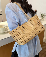 Nicole bolso tote de paja trenzada