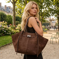 Nora Bat-Wing Faux Suede Tote Bag