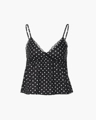 Octavia Dot Print Camisola con Encaje