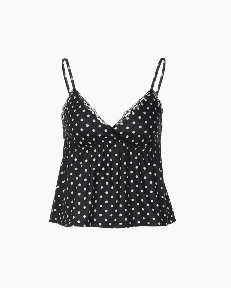 ZEYA - Octavia Dot Print Lace Trim Camisole