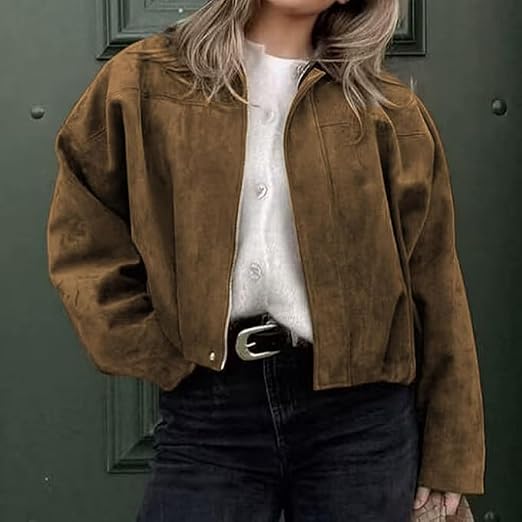 ZEYA - Olivia Vintage Khaki Suede Jacket