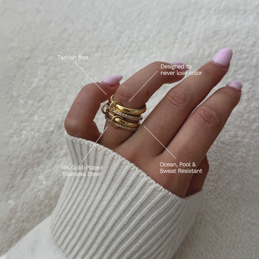 ZEYA - Paloma Sparkling Rhinestone Stacked Ring