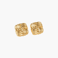 Pendientes de botón cuadrados Paris Luxe
