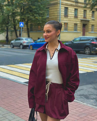 Riley Burgundy Bomber Jacket