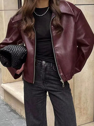 Chaqueta de cuero sintético Risa