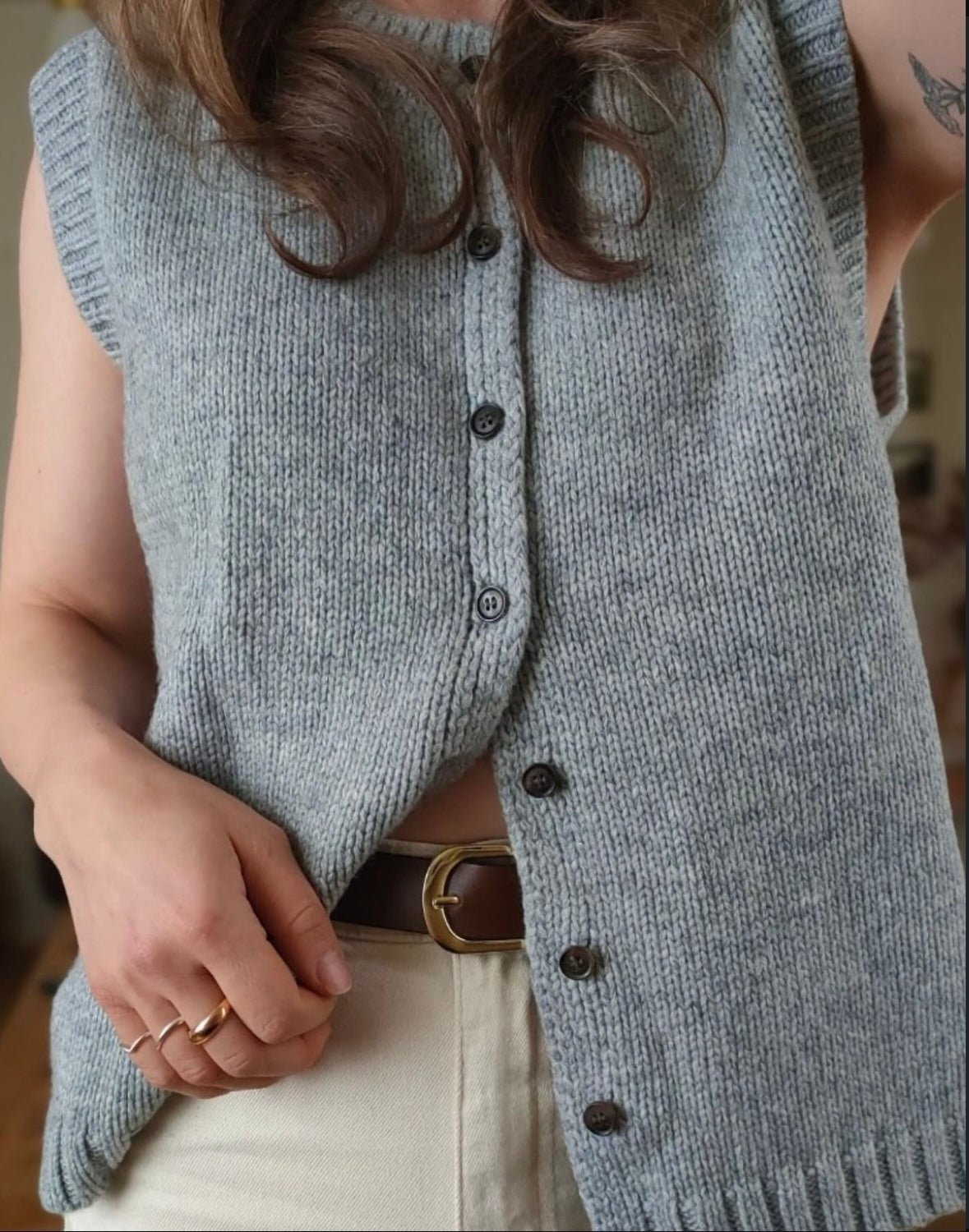 ZEYA - Rose Knitted Vest Cardigan