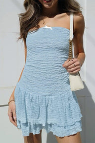 Vestido Mini Roxanne de Punto Texturizado sin Tirantes