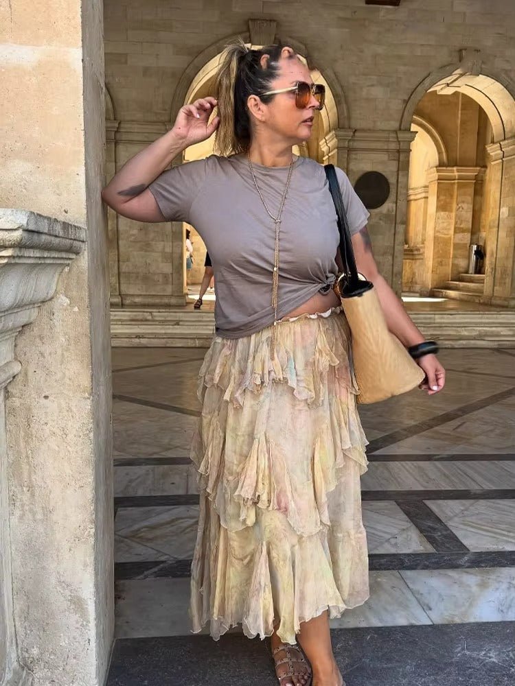 ZEYA - Sabine Tiered Boho Maxi Skirt