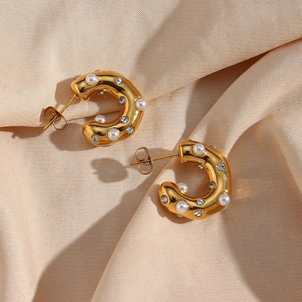 ZEYA - Samira Pearl Hoop Earrings