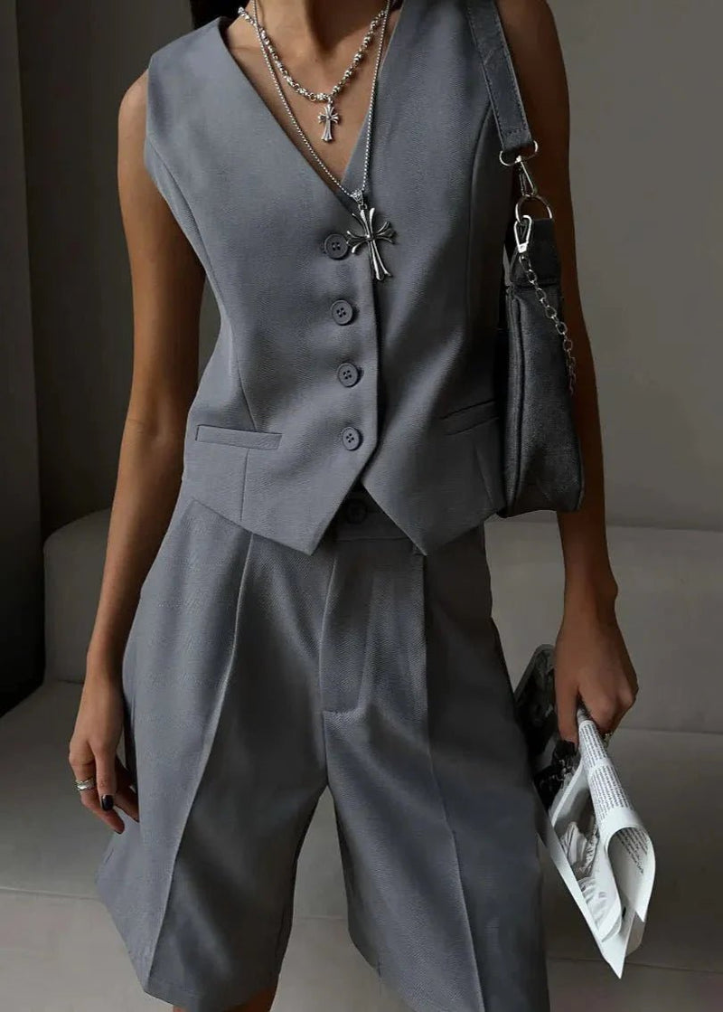 ZEYA - Serena Tailored Vest & Bermuda Shorts Set