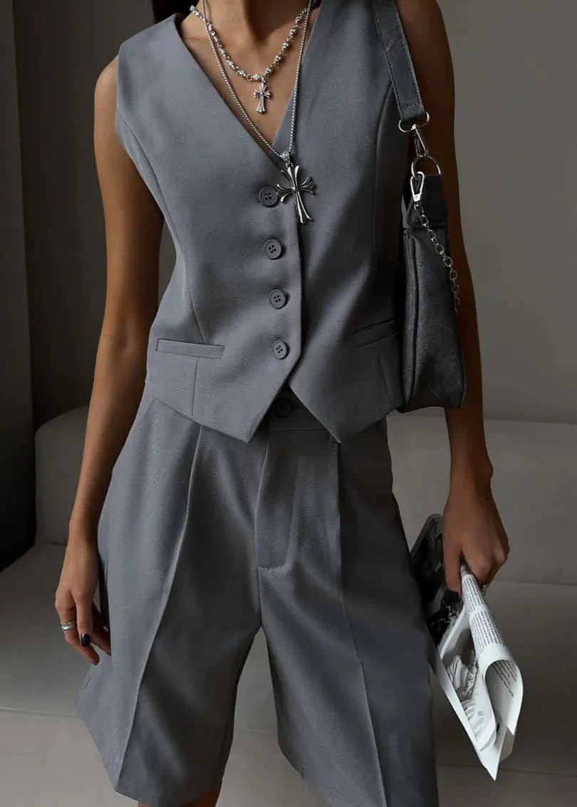 ZEYA - Serena Tailored Vest & Bermuda Shorts Set