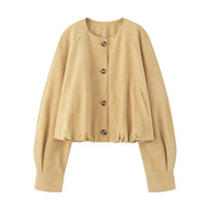 Chaqueta de cuero vegano con botones Sheena