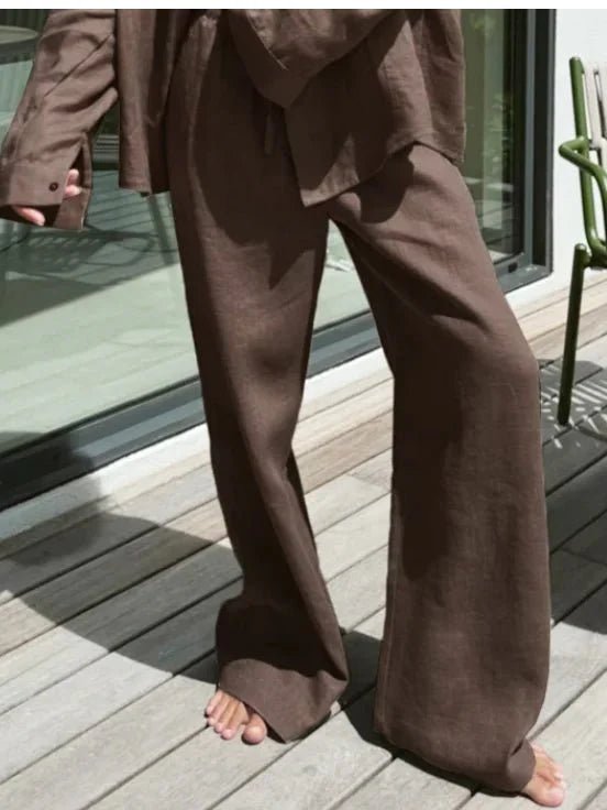 ZEYA - Shiela Wide Leg Linen Pants