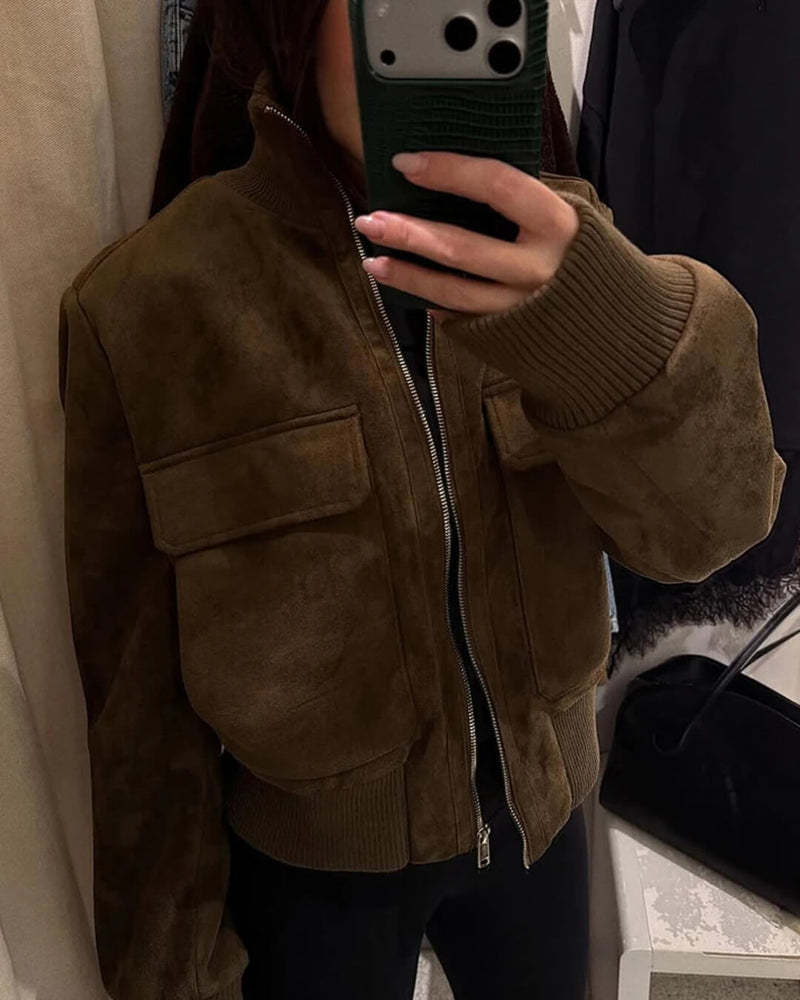 Bomber Solane con Cuello Mao