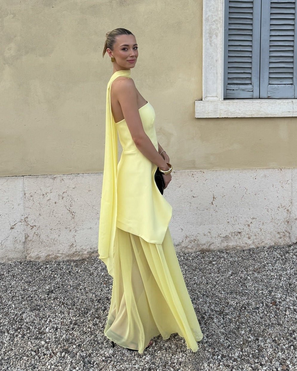 ZEYA - Sophia Asymmetric Sheer Maxi Dress
