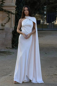 Anne Vestido halter elegante de satén