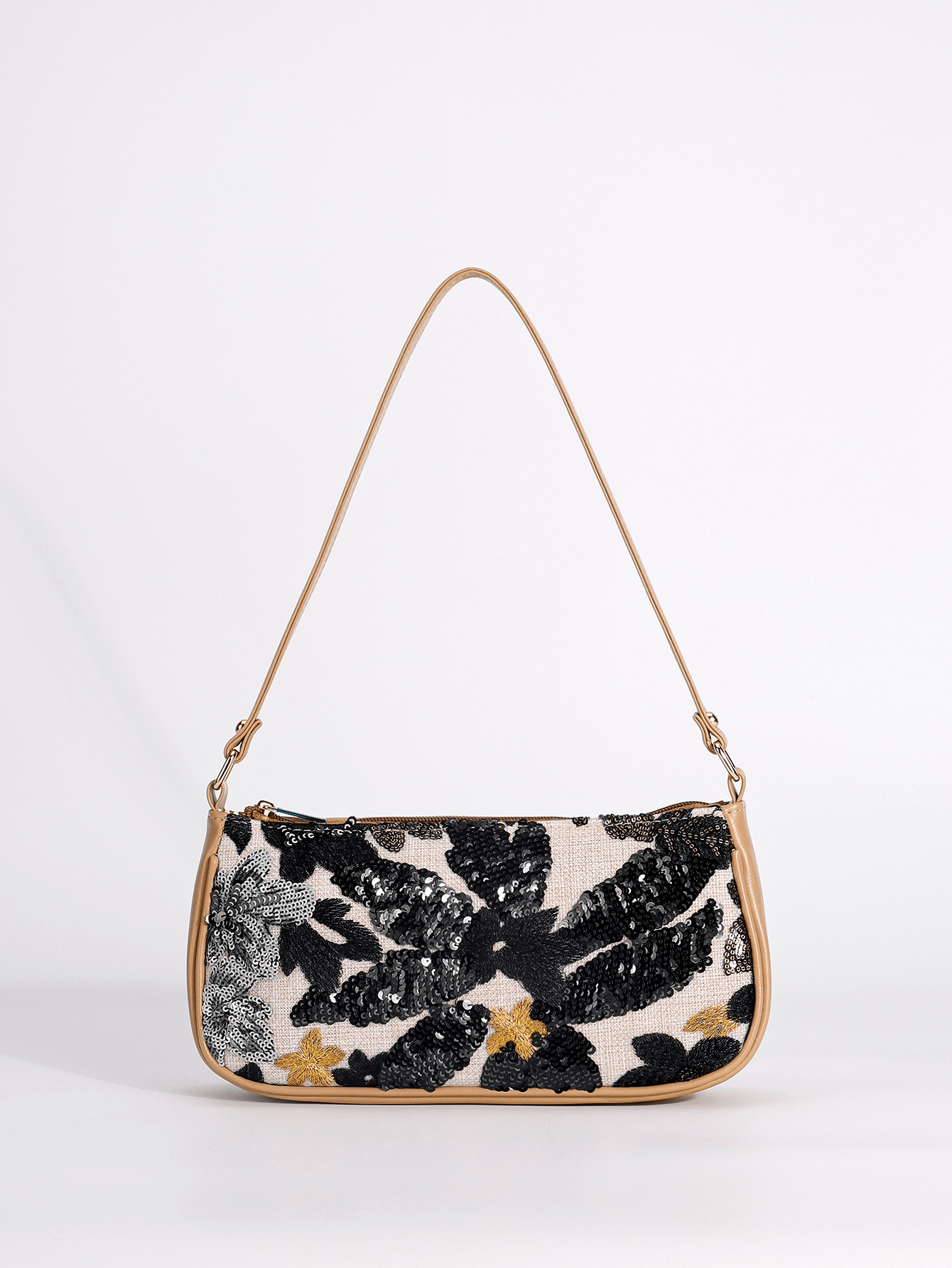 ZEYA - Sophia Embroidered Sequin Shoulder Bag