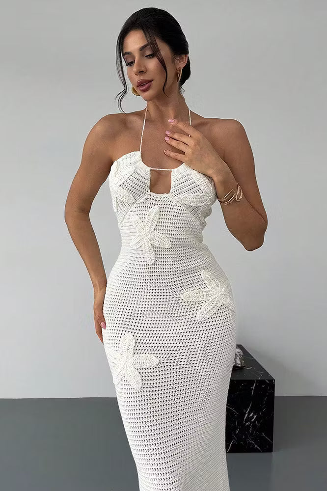 Vestido halter con recortes Sophie