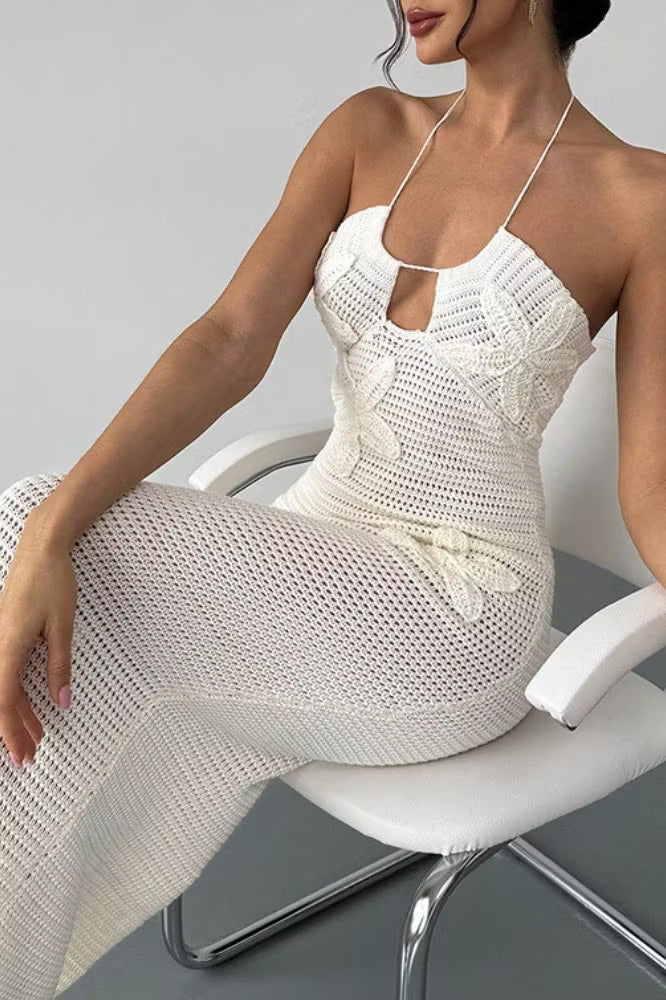 Vestido halter con recortes Sophie