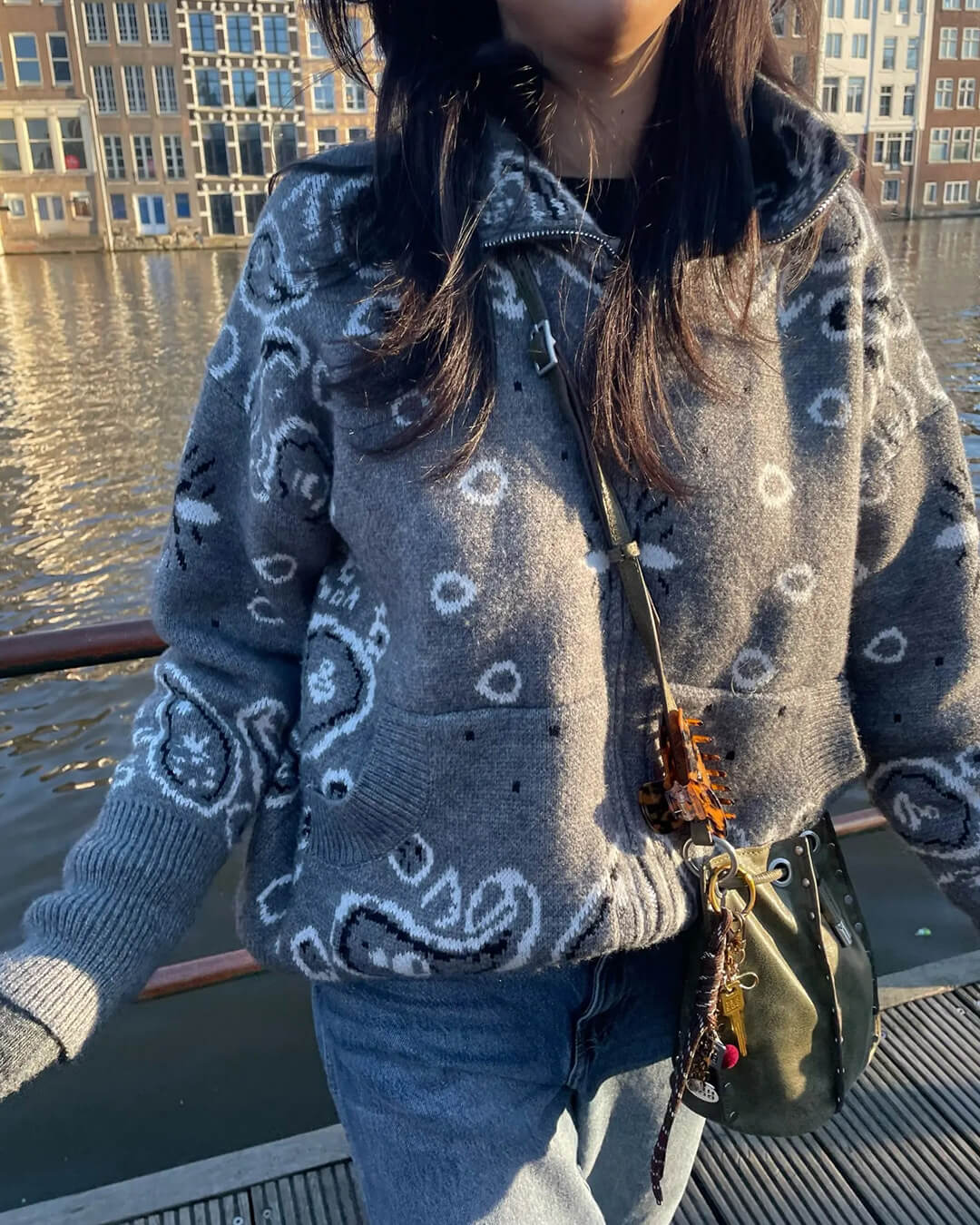 Cárdigan Stacey de Punto con Estampado Paisley
