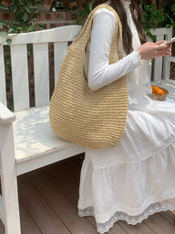 Bolso tote de ratán trenzado Svea