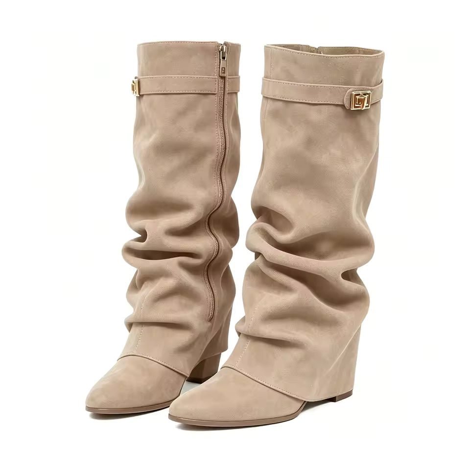 ZEYA - Teresa Slouchy Pointed Knee High Boots
