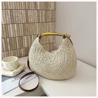 Bolso de hombro de paja con lentejuelas Valeria