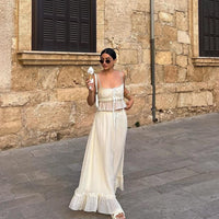 Conjunto de falda maxi y top Valerie fruncido