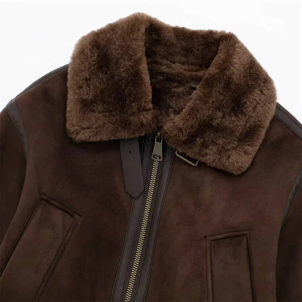 ZEYA - Vera Suede Short Bomber Jacket