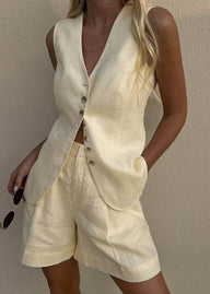 Bea Tailored Vest and Shorts Set
