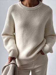 Suéter de punto crema Via