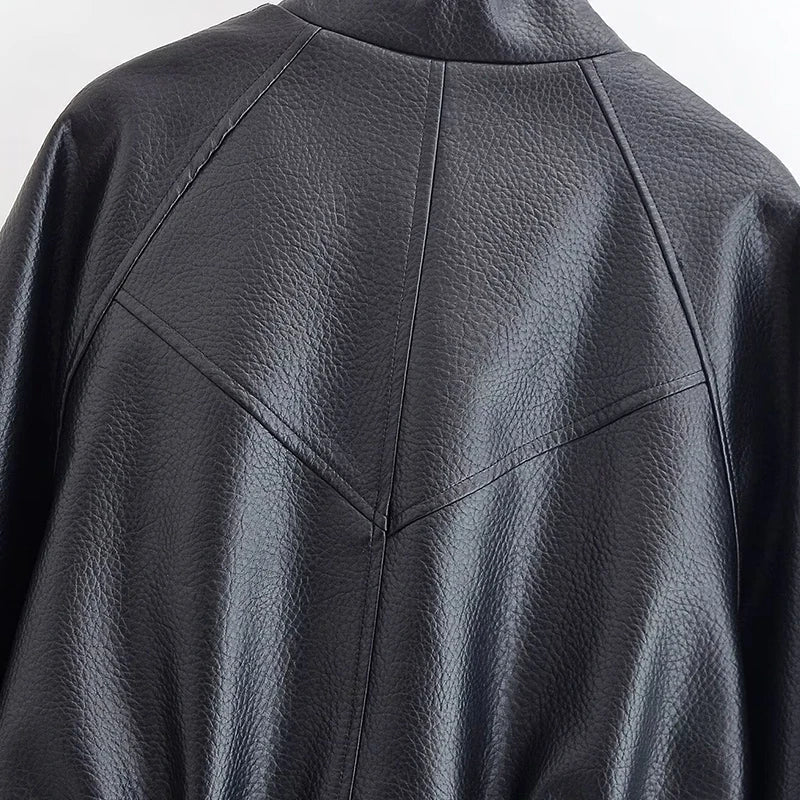 ZEYA - Vivienne Cinched Waist Leather Jacket