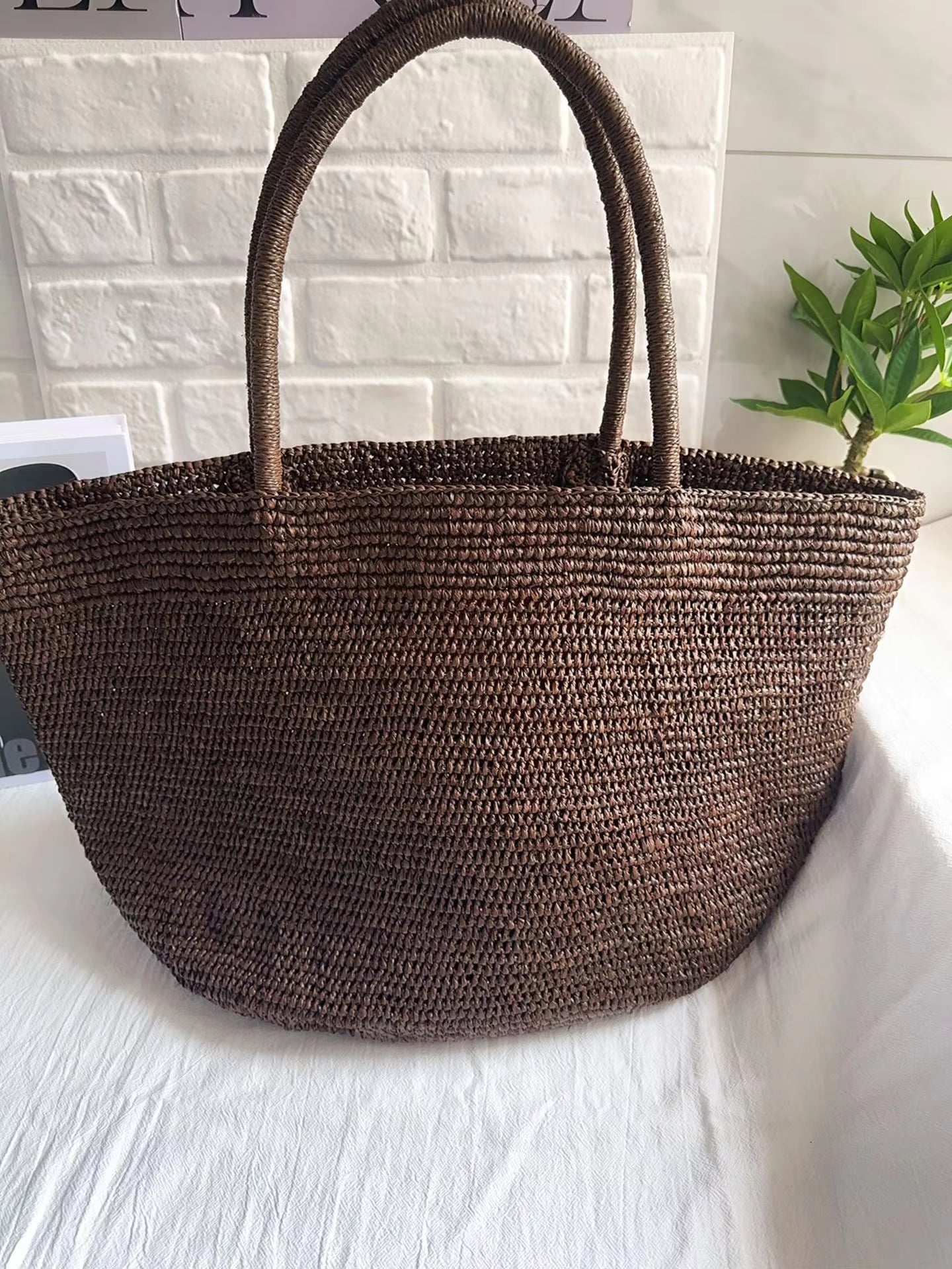 ZEYA - Vivienne Handwoven Rattan Tote