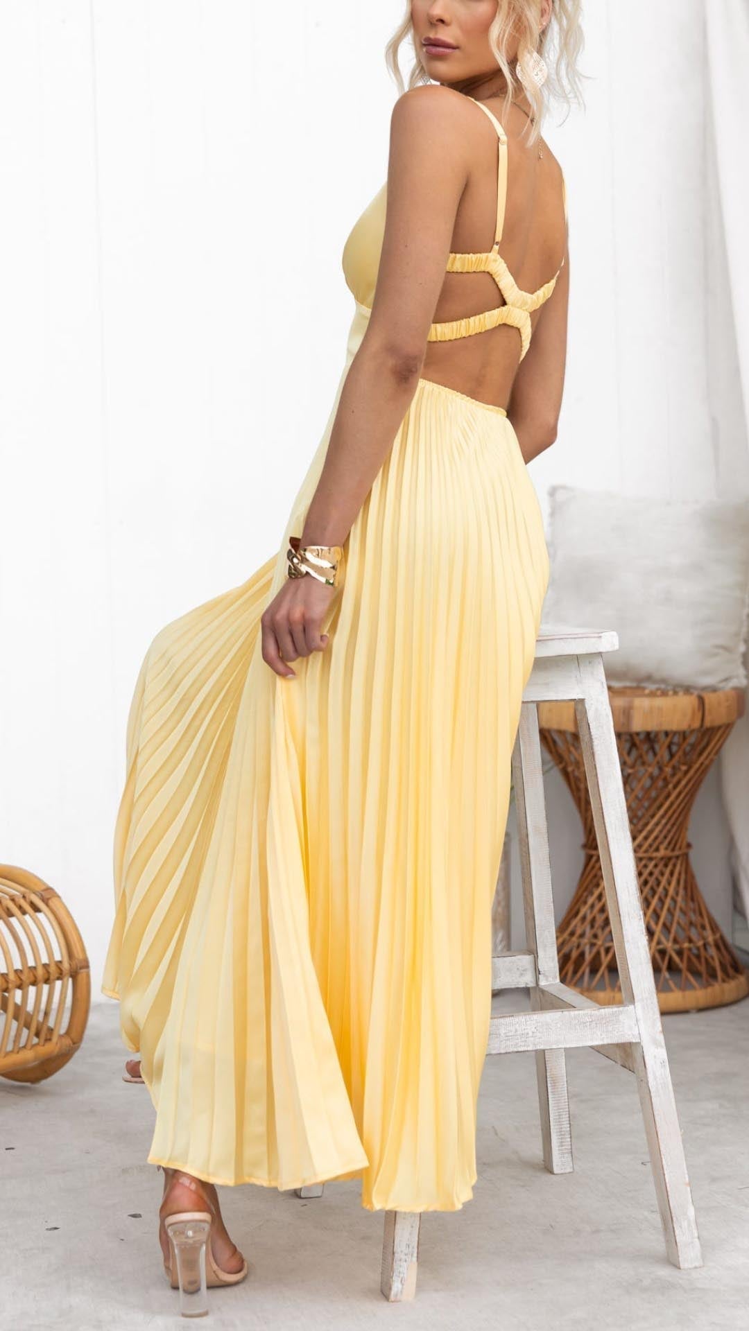 ZEYA - Yelena Flowing Pleated Maxi Dress