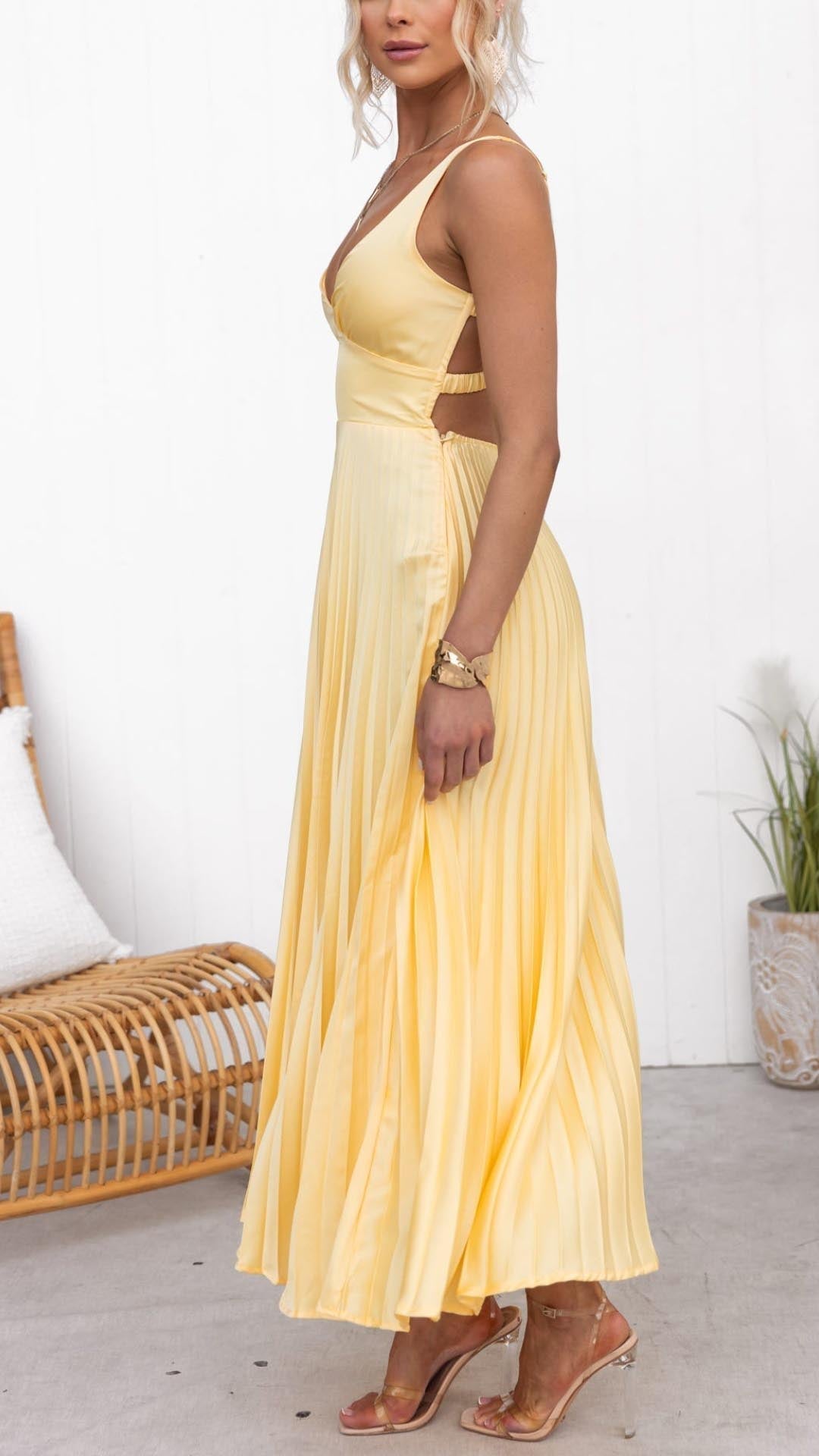 ZEYA - Yelena Flowing Pleated Maxi Dress