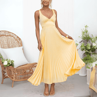 Vestido maxi Yelena plisado y fluido